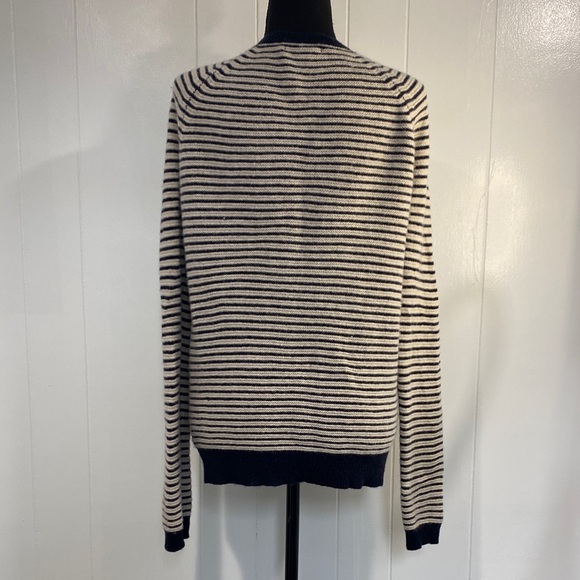 Tabitha Webb Striped Lambswool Cardigan Nautical Preppy Eclectic Artsy Large - Picture 6 of 11